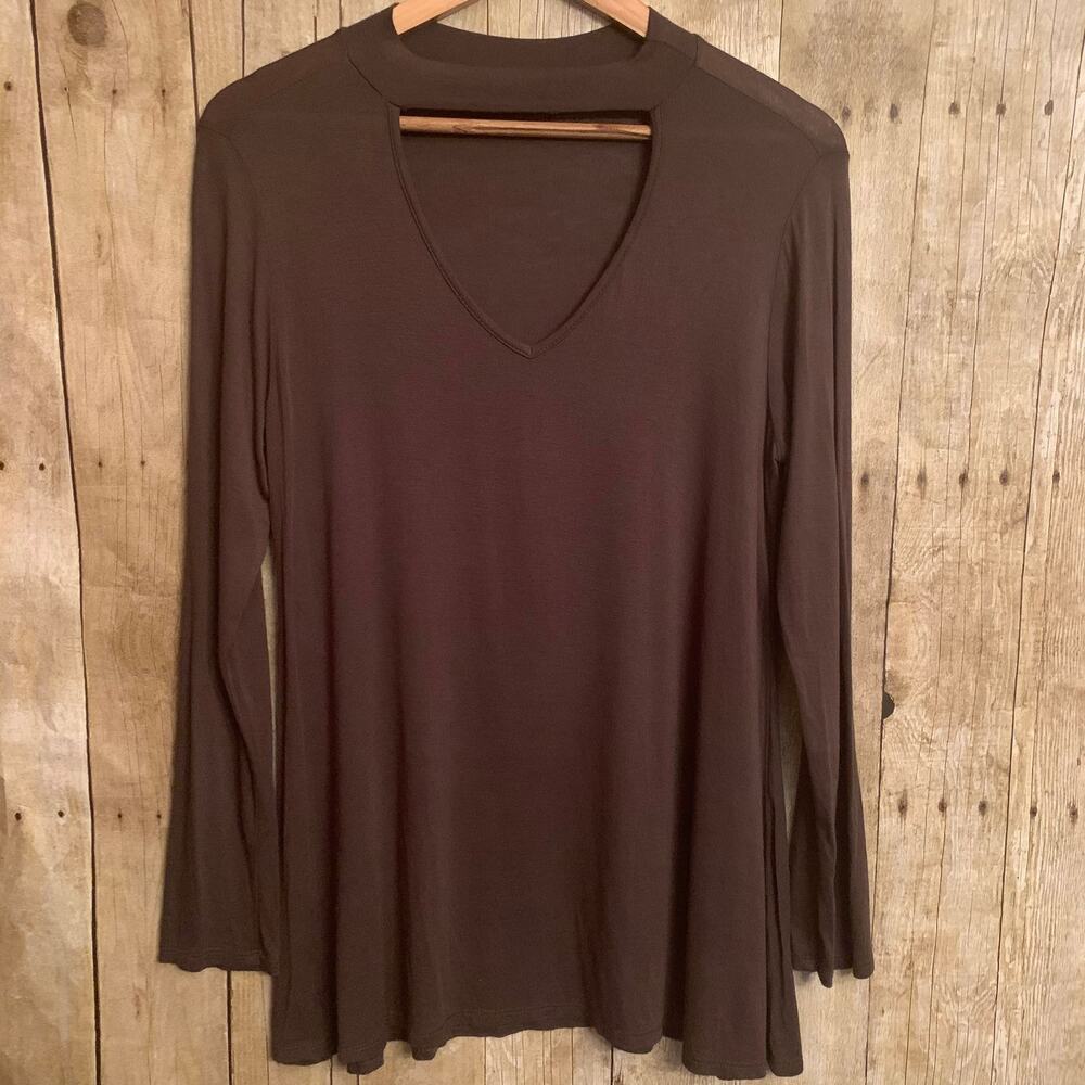 Envy V Neck Choker Flowy Blouse Womens Medium V Neck Black Goth Witchy